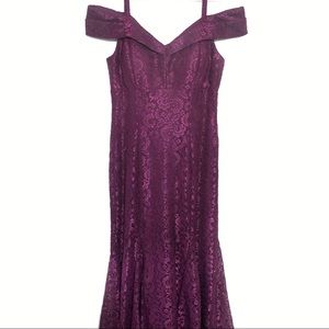 R&M Richards Floor Length Dress Mulberry